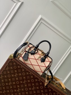 LV M24261 Speedy Bandoulière 20 手袋 羊皮革 米黄色 Malletage 复刻