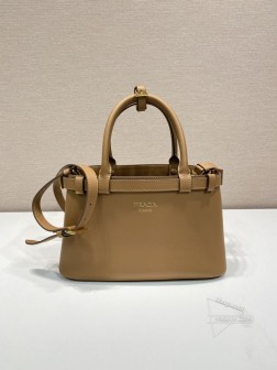 Prada普拉达 1BA418小号手提包 小牛皮/羊皮 三格层 可拆卸肩带 一比一