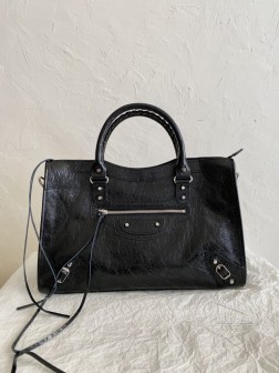 Balenciaga lie city中号机车包 黑银 铆钉系列 2024款