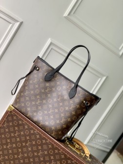LV M11946 Neverfull Inside Out 中号手袋 Monogram帆布/粒面皮革