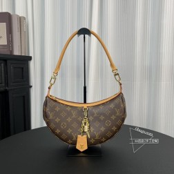 Louis Vuitton 12939 LOOPING月亮包，帆布肩带，自带挂件
