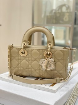 DIOR 【D-joy羊杏】温和的中性色适合一年四季横版的设计增大了容量日常出行的所需物品都可容纳，不同肩带可以满足不同场合的穿搭～尺寸：22126