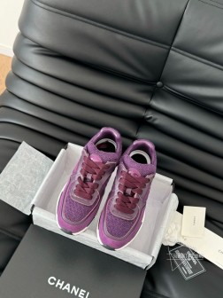 Chanel 25C新色运动鞋复古感拉满,皮面拼毛巾布,柔软透气。高品质原版亮光大底 Size35 466