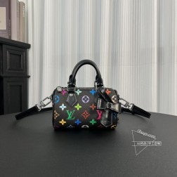 LV 13391 村上隆联名 黑彩 Speedy Nano Monogram Mult 顶级A货