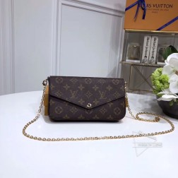 LV M61276 Pochette Felicie 手袋 - 优雅小巧,皮质,内含脱卸口袋