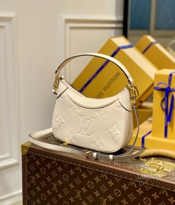 LV M46099 Bagatelle手袋 奶白色 Monogram Empreinte 皮革