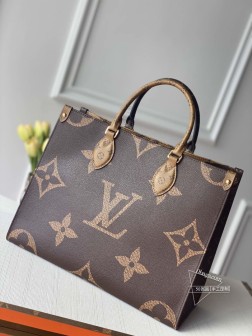 LV M45321 Onthego 中号手袋 Monogram 帆布与逆向帆布