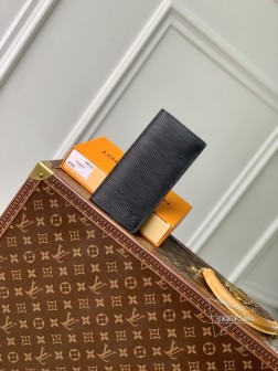 LV M60622 黑色水波纹Epi皮革Brazza长夹,多个信用卡槽