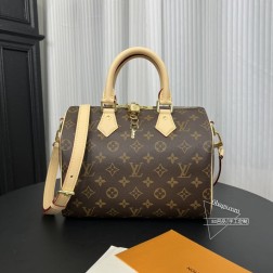 LV 61254 Speedy 25cm 白皮手提包 经典百搭 材质变色