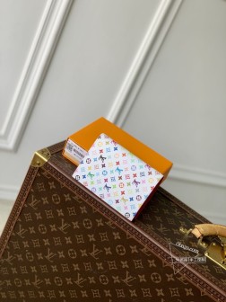 LV M14178 彩虹Monogram护照套 涂层帆布 牛皮革内衬
