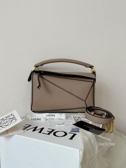 puzzle沙色小号24cm荔枝棕手柄it bag顶级A货