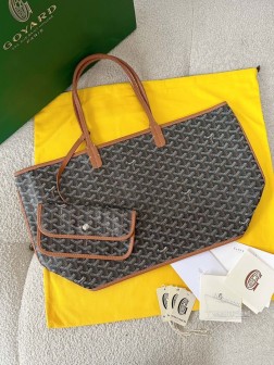 GOYARD 黑棕中号双面牛皮托特购物袋 质感提升 经典款