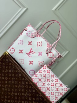 LV M22980 Neverfull 中号手袋 帆布 Giant Monogram 图案