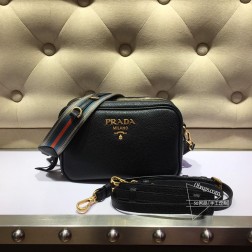 Prada普拉达 1BH082 鹿皮纹 进口材质 镀金五金 两条肩带 尺寸