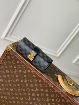 LV M10145 Etui Bijou 黑格Monogram帆布皮革收纳包