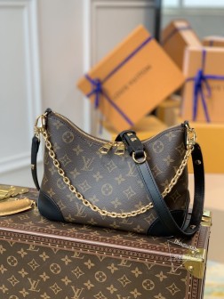 LV M45831 Odeon小号手袋,Monogram帆布+加固黑皮革