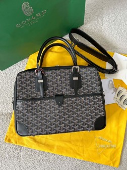 GOYARD 狗牙公文包 黑色 真皮材质 顶级复刻 适用电脑与资料