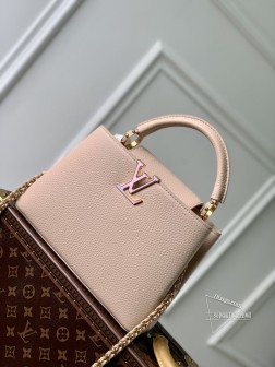 LV M23082 Capucines BB手袋 粉白小号 全皮 七夕限定 高仿