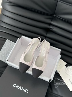 Chanel 经典slingback后空凉鞋前几年一直在做这个款今年我们还是重新购版,再次精细cop 682