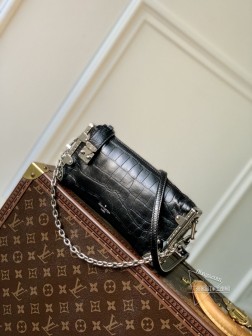 LV M25445 黑色鳄鱼纹 Slim Trunk 手袋 牛皮革