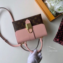LV LOCKY BB 手袋 M44080 粉色 Monogram帆布 牛皮材质 顶级复刻