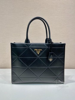 Prada普拉达 1BA377 三角菱格大号托特包 进口小牛皮 代购