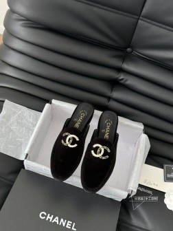 Chanel 25C新款双C乐福鞋高级手工系列鞋面牛皮天鹅绒 内里羊皮 真皮大底Size35-39 921