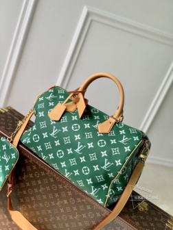 LV M24417 Speedy P9 Bandoulière 40 深绿 Monogram Leather 高仿手袋