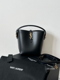 YSL le37 手提水桶包 小号 黑色 光面小牛皮