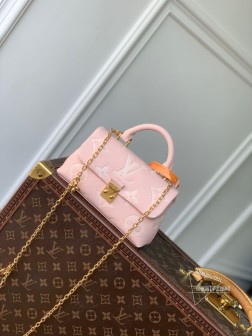 LV M13496 Nano Madeleine 粉色 Monogram Empreinte 皮革 双色调