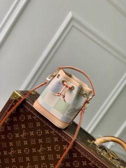 LV N40640 Damierlicious Nano Noé 手袋,顶级A货,蓝格本款