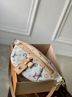 LV M13660 高腰腰包 村上隆系列 涂层帆布材质