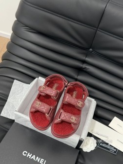 发泡大底版本 Chanel 24新款羊毛魔术贴凉鞋系列秋冬羊毛系列版本高版本 内里全羊毛 Size3 1164