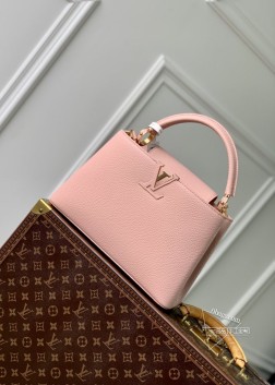 LV M23792 粉色中号 Capucines 手袋 小牛皮 金属饰件