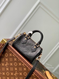 LV M82450 黑色全皮 NANO SPEEDY 手袋 M81456 Monogram帆布顶级复刻