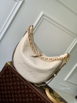 LV M46739 Loop Hobo手袋 Monogram Empreinte 牛皮革 半月型