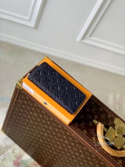 LV M83594 深蓝色Clémence钱包 粒面Monogram Empreinte皮革