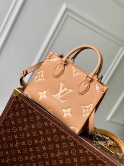LV M12513 OnTheGo 小号手袋 仿皮撞色 Monogram 图案
