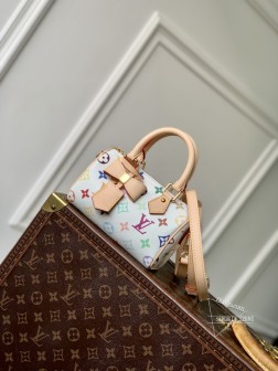 LV M13391 Nano Speedy 手袋 Monogram 涂层帆布 牛皮革饰边