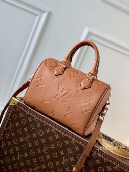 LV Speedy Bandoulière 25 M59273 Monogram Empreinte 皮革手袋 肩带