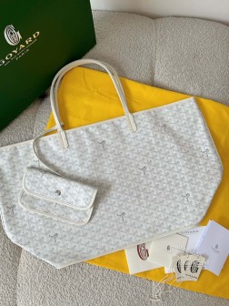 GOYARD白色大号双面牛皮托特购物袋 A货