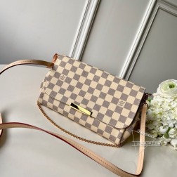 LV FAVORITE N41275 Monogram 帆布手拿/肩背包,金属链条