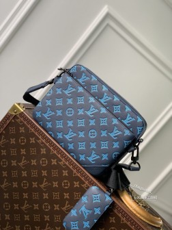 LV M46604 Trio 邮差包 三件套 Monogram 压纹牛皮革