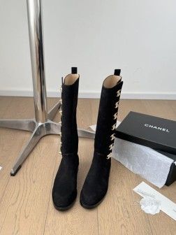 Chanel 24B新款纽扣双C长短靴系列全皮顶级版本内里全牛皮 真皮大底 超重工Size35-39 1130