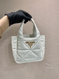 Prada普拉达 1BG451 mini菱格菜篮子 小羊皮 迷你款 图片