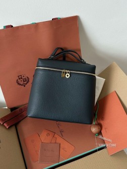 LP Loro Piana 双肩包 藏蓝色 进口皮 1:1 顶级复刻