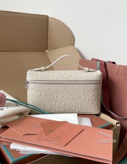 LP Loro Piana L 鸵鸟纹 石灰华色 顶级A货 包