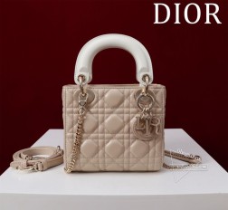 DIOR Lady戴妃三格 珐琅扣拼色羊 内里：羊绒+皮Size 17157cm