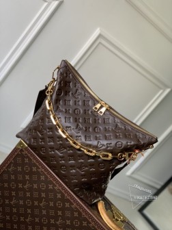 LV M12072 Coussin系列 Hobo包 咖啡色 全皮材质