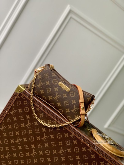 LV M83008 Liv Pochete Monogram帆布手袋，金音链，调节双肩带